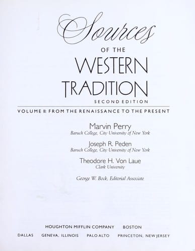Sources of the Western tradition