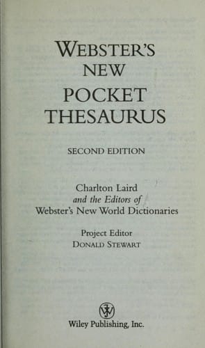 Webster's new pocket thesaurus