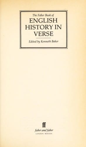 The Faber book of English history in verse
