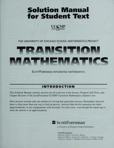 Transition mathematics