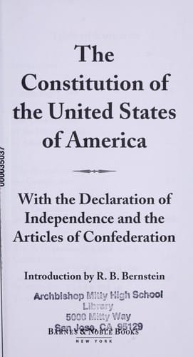 The Constitution of the United States of America ; with the Declaration of Independence and the Articles of Confederation