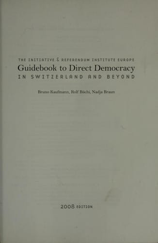 Guidebook to direct democracy