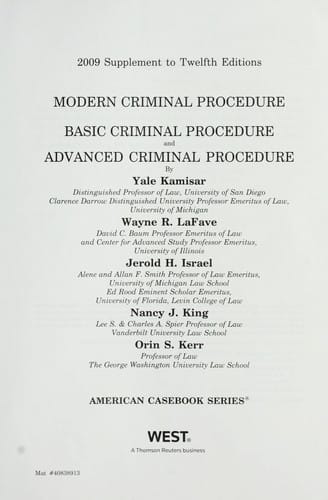 Modern criminal procedure, basic criminal procedure, advanced criminal