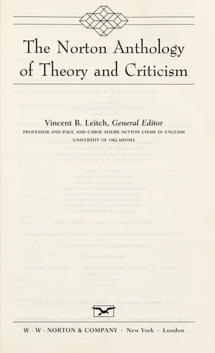 The Norton anthology of theory and criticism