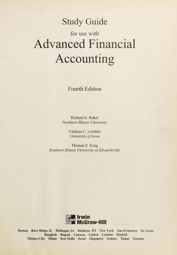 Study guide for use with Advanced financial accounting