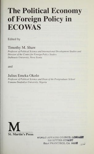The Political economy of foreign policy in ECOWAS