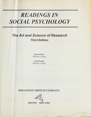 Readings in social psychology : the art and science of research