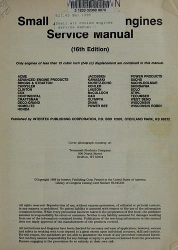 Small air-cooled engines service manual