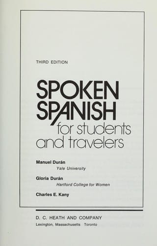 Spoken Spanish for students and travelers