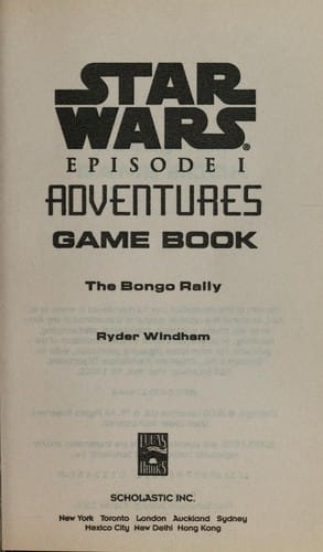 Star Wars - Episode I Adventures - The Bongo Rally Game Book