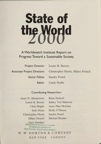 State of the world, 2000