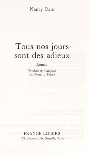 Tous nos jours sont des adieux