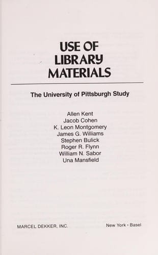 Use of library materials