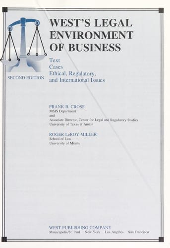 West's legal environment of business