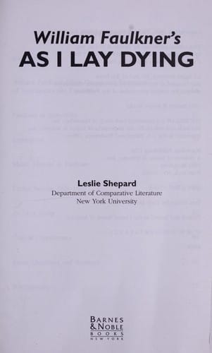 William Faulkner's As I lay dying
