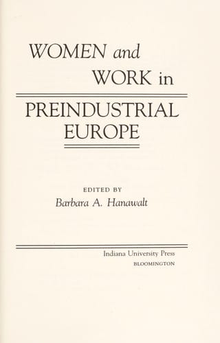Women and work in preindustrial Europe