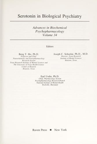 Serotonin in biological psychiatry
