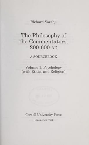 The philosophy of the commentators, 200-600 AD