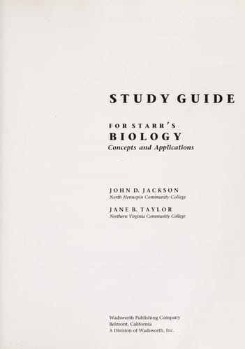 Study guide for Starr's Biology
