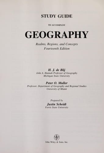 Study guide to accompany geography