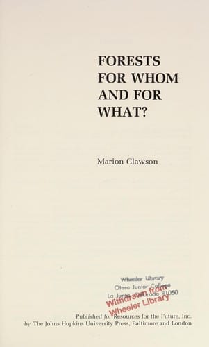 Forests for whom and for what?