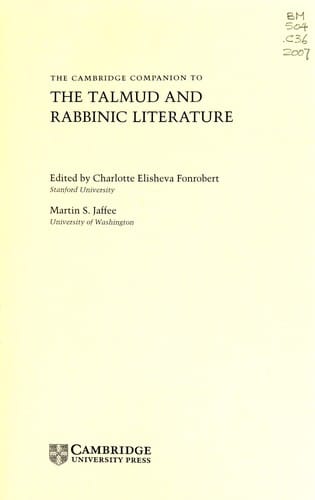 The Cambridge companion to the Talmud and rabbinic literature