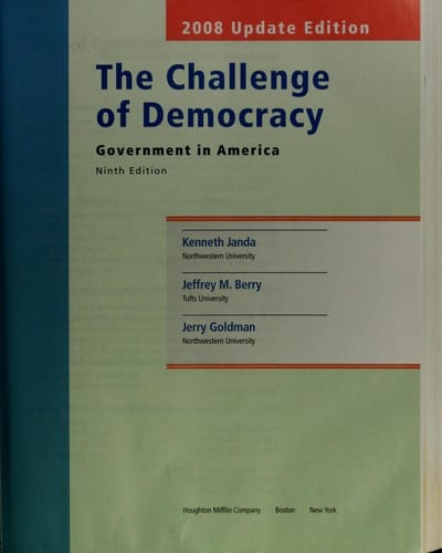 The challenge of democracy : government in America
