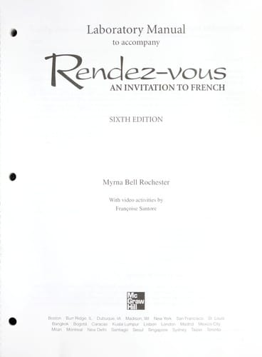 Laboratory manual to accompany Rendez-vous