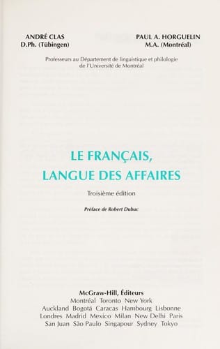 Le français, langue des affaires
