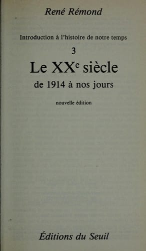 Introduction à l'histoire de notre temps