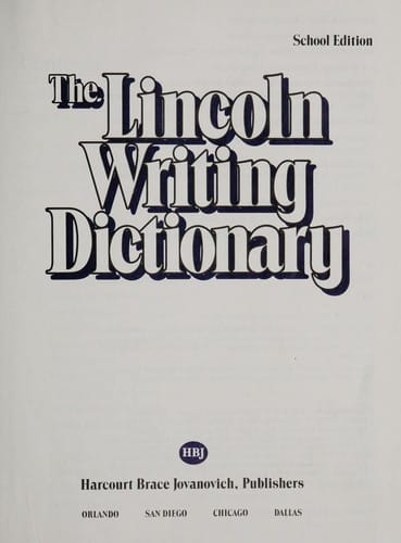 The Lincoln writing dictionary