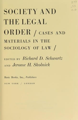 Society and the legal order
