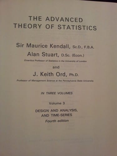 The Advanced Theory of Statistics  Vol.3
