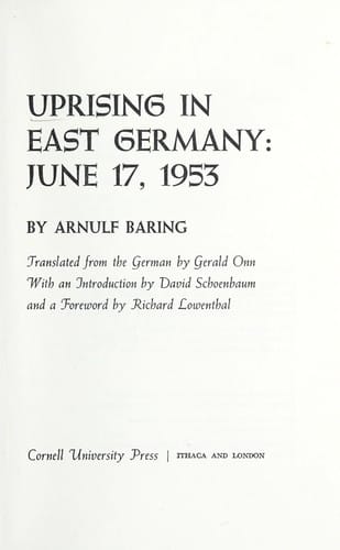Uprising in East Germany
