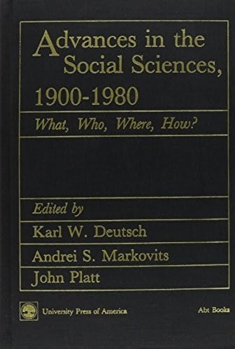 Advances in the social sciences, 1900-1980