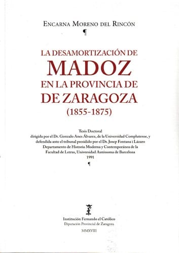 La desamortización de Madoz en la provincia de Zaragoza