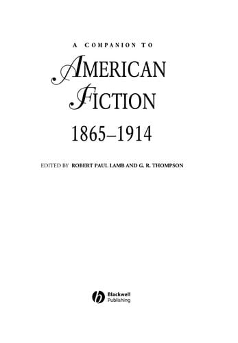 A companion to American fiction, 1865-1914