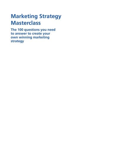 Marketing strategy masterclass
