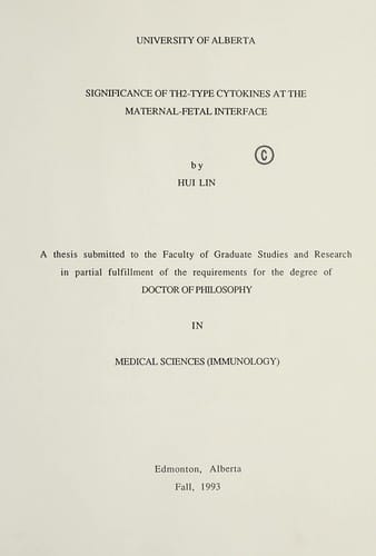 Significance of TH2-type cytokines at the maternal-fetal interface