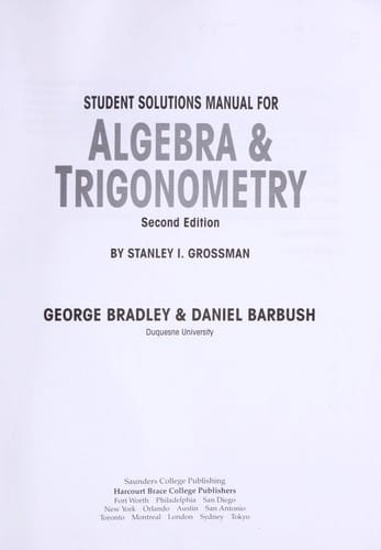 Algebra & Trigonometry (Solutions Manual)