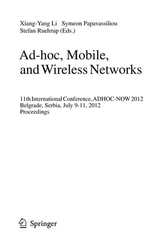 Ad-hoc, Mobile, and Wireless Networks