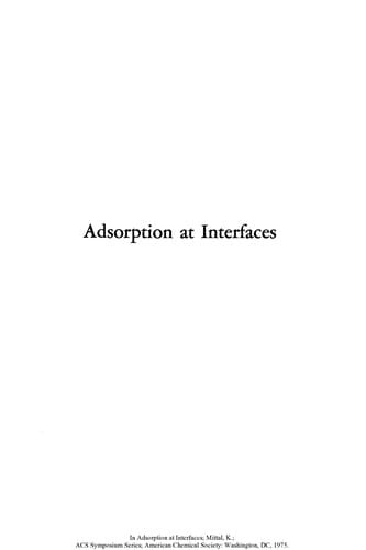 Adsorption at interfaces