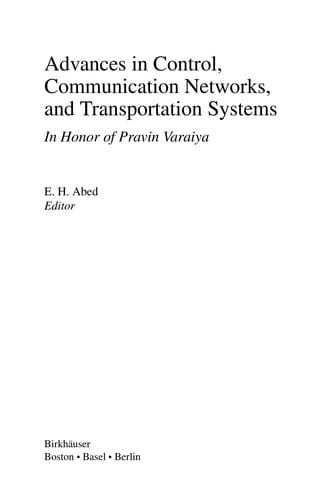Advances in systems, control, and networks