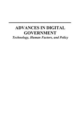 Advances in digital government