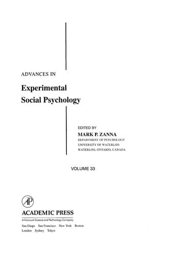 Advances in Experimental Social Psychology