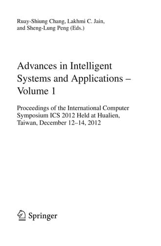 Advances in Intelligent Systems and Applications - Volume 1