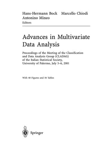 Advances in Multivariate Data Analysis