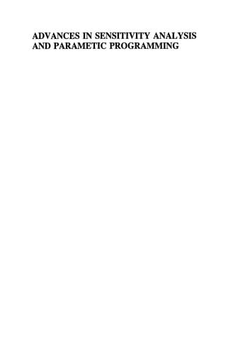 Advances in Sensitivity Analysis and Parametic Programming