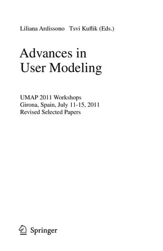 Advances in User Modeling