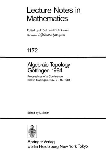 Algebraic topology, Göttingen, 1984